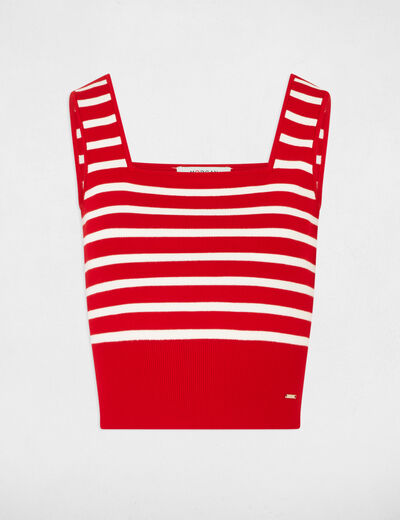 Feinstrick-Top mit breiten Trägern rot damen