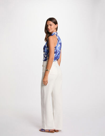 Chemise sans manches imprimée multicolore femme