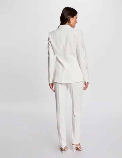 Blazer mit Spitzenärmeln weiss damen