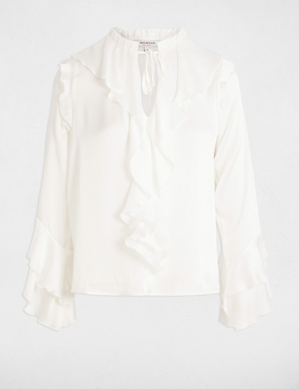 Blouse manches longues blanc femme