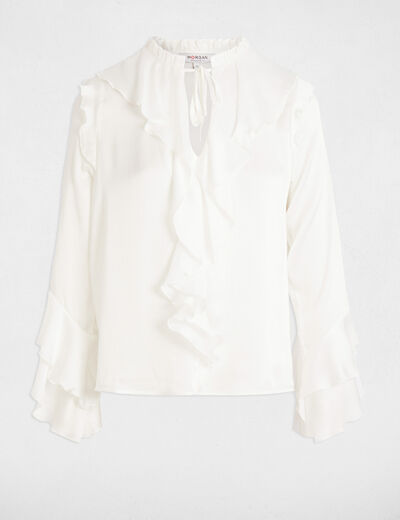 Blouse manches longues blanc femme