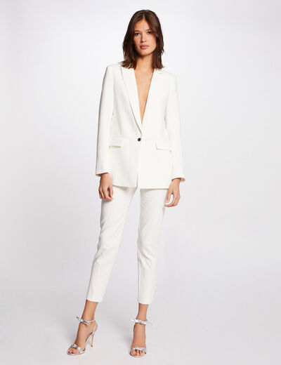 Pantalon cigarette 7/8ème ivoire femme