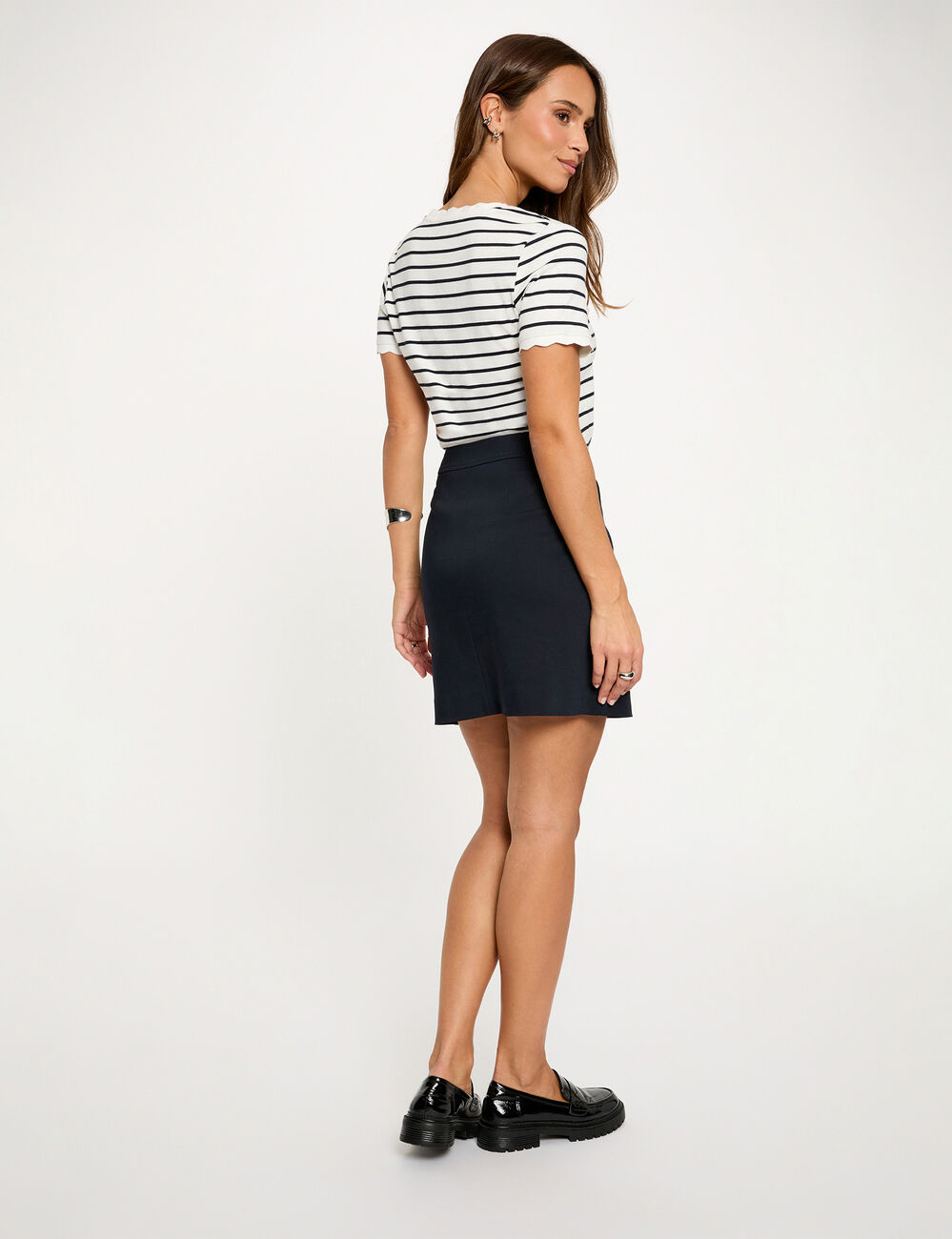 Kurzer Rock mit Rei&szlig;verschluss marineblau damen