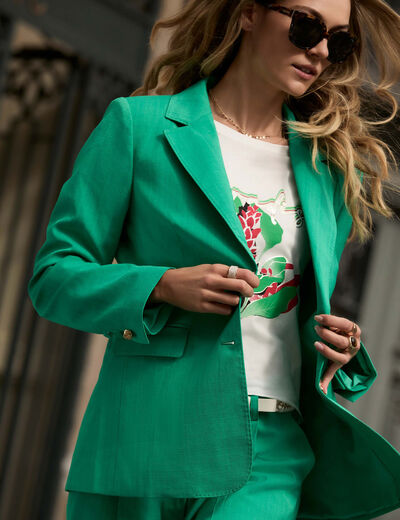 Fließender Blazer smaragdgrün damen