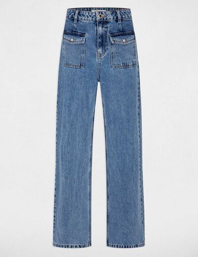 High-Waist Wide-Leg Jeans double stone denim damen