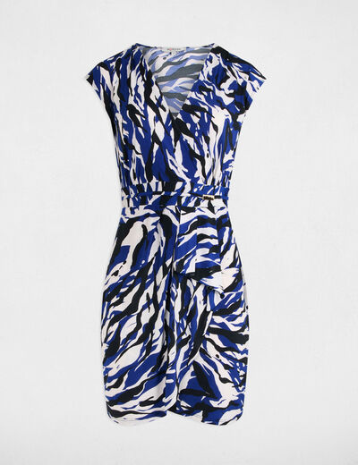 Kurzes figurbetontes Kleid mit Muster mehrfarbig damen