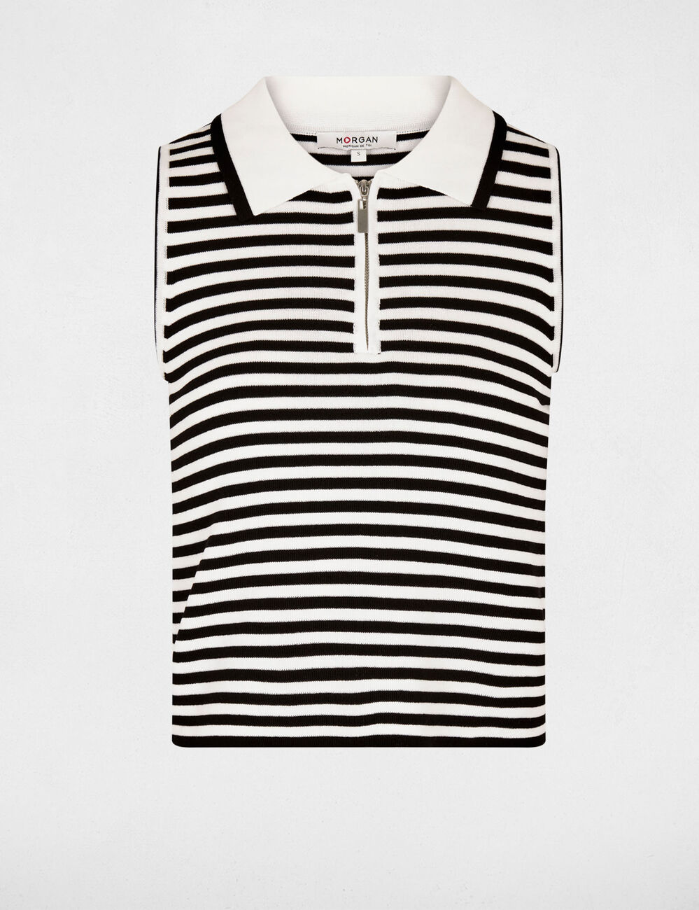 Pull ajust&eacute; col &agrave; revers blanc femme