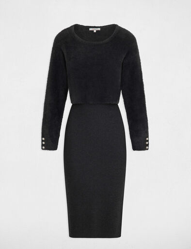 2 in 1 midi pulloverkleid dunkelgrau damen 2-in-1 Midi-Pulloverkleid dunkelgrau damen
