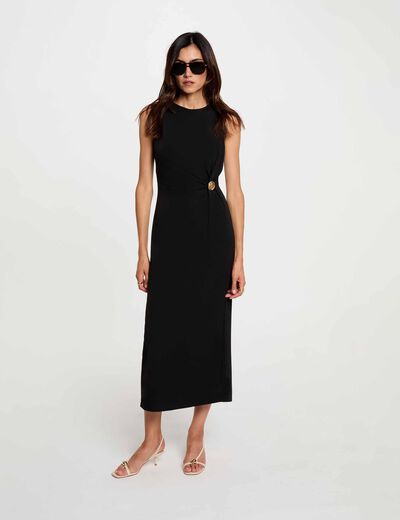 Robe longue sans manches noir femme