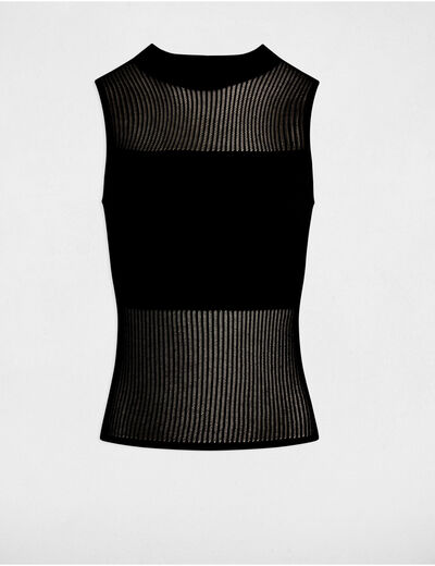 Ärmelloses Stricktop schwarz damen