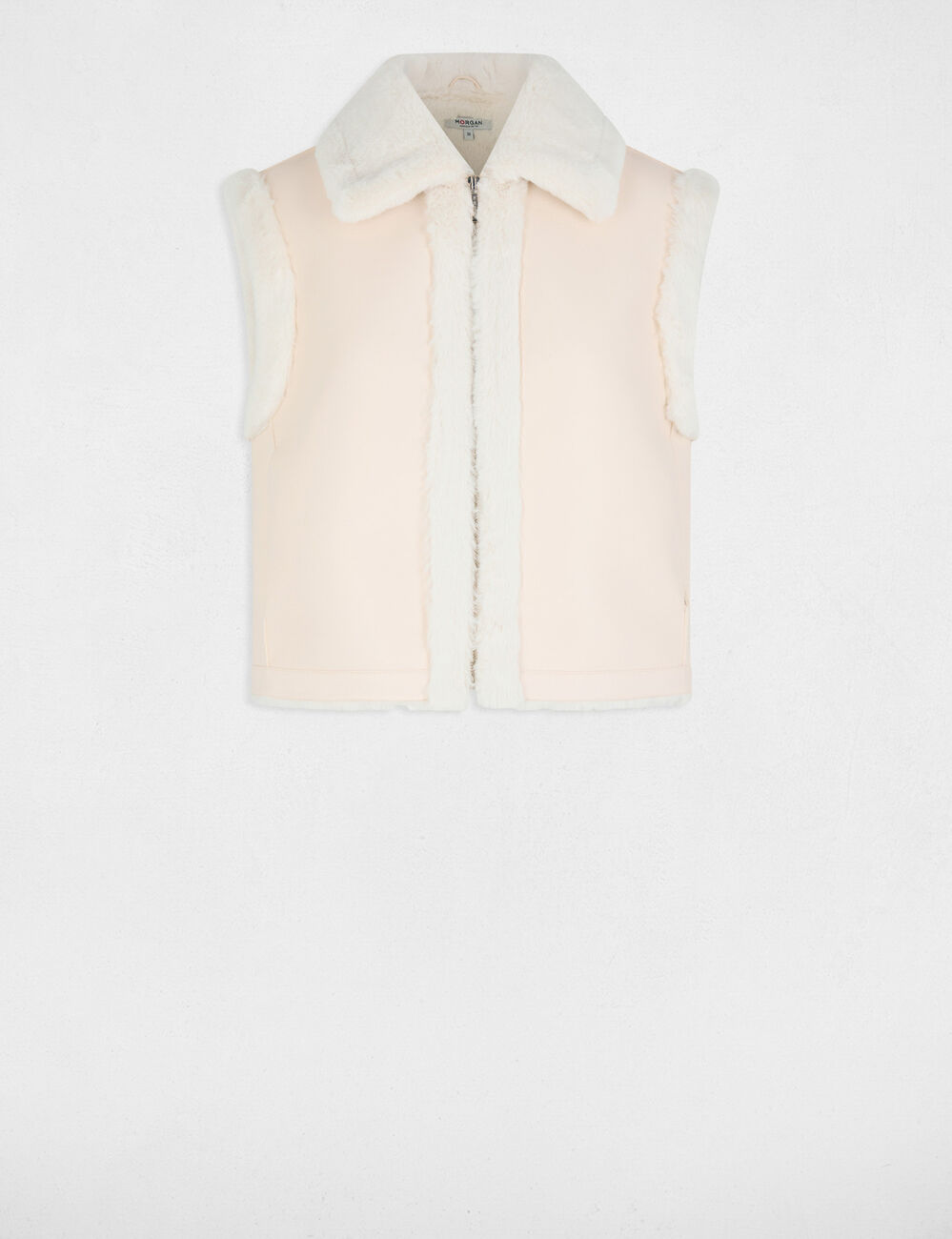 Ärmellose, kurze Jacke elfenbein damen