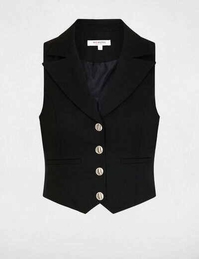 &Auml;rmellose, taillierte Weste schwarz damen