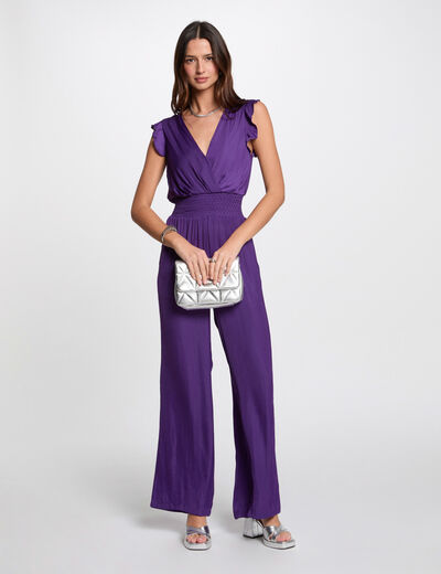 Langer, fließender Jumpsuit violett damen