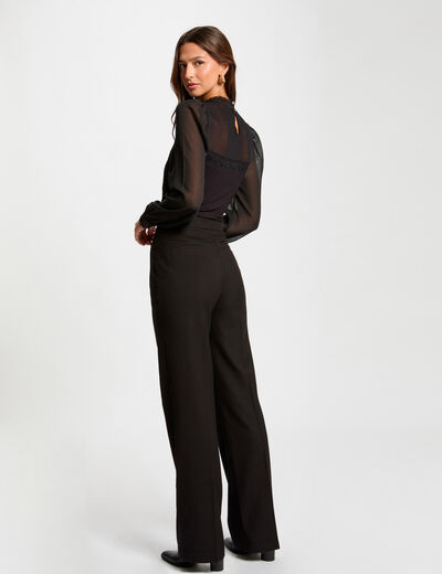 Flare-Hose mit Abnähern schwarz damen