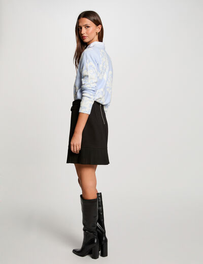 Rundhalspullover mit Print himmelblau damen