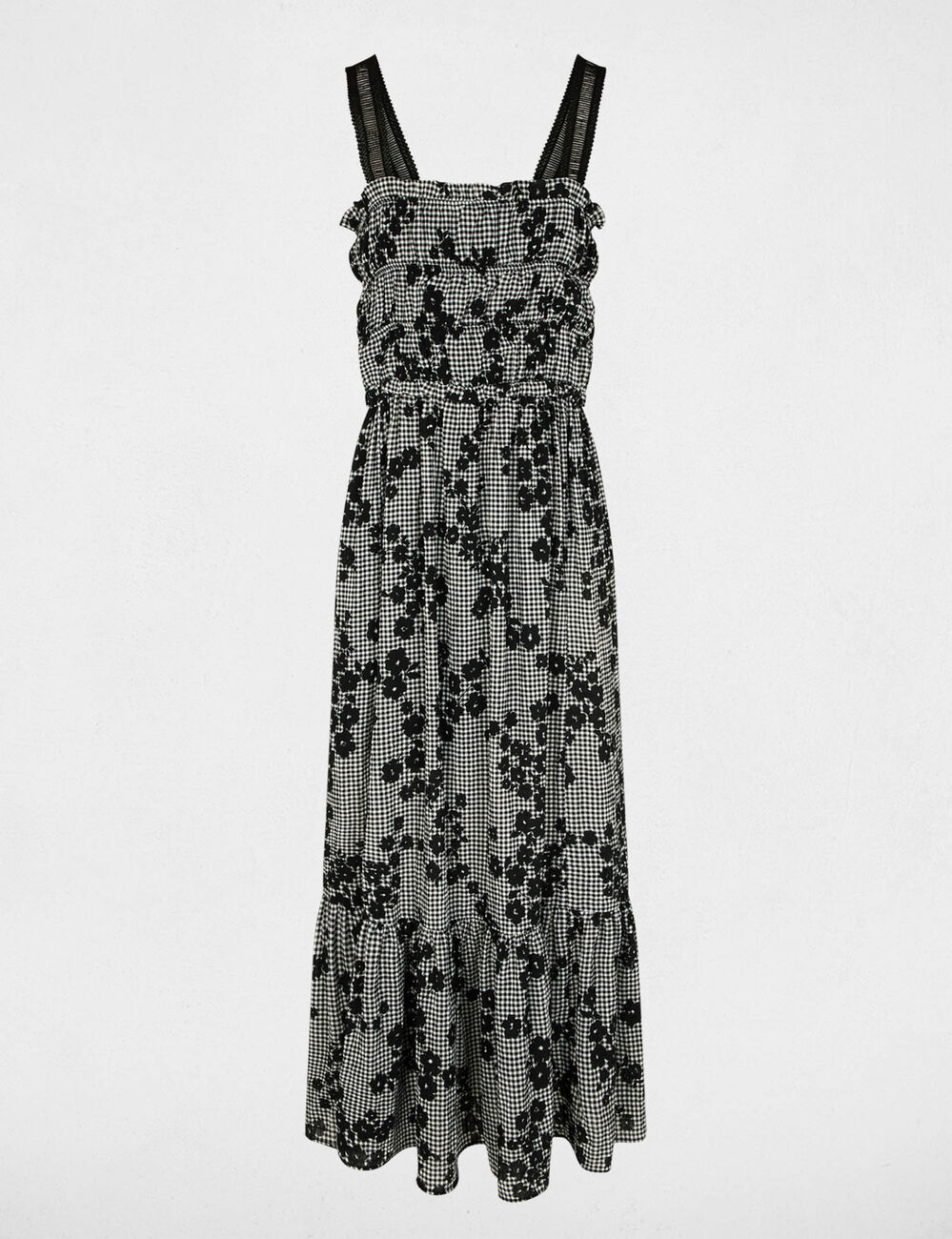 Robe longue bretelles fines multicolore femme