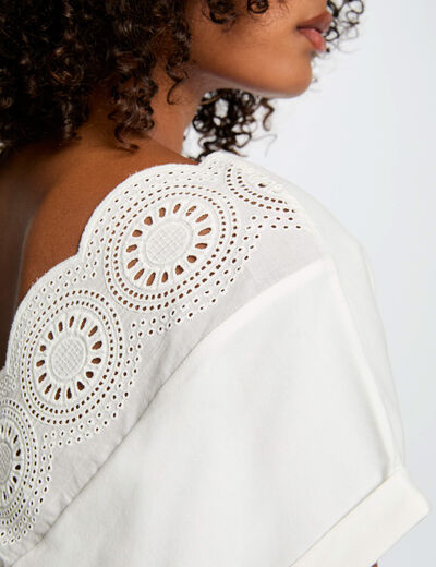 T-shirt manches courtes blanc femme
