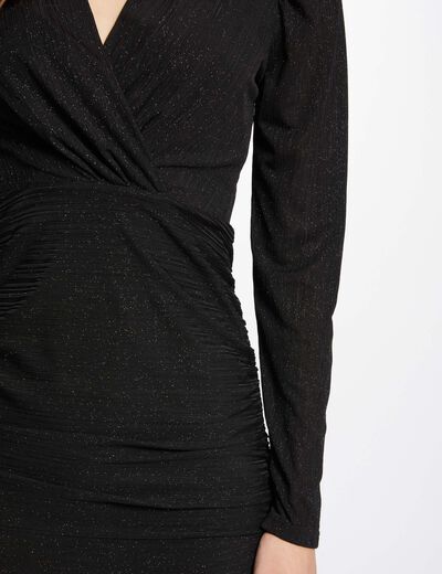 Kurzes figurbetontes Wickelkleid schwarz damen