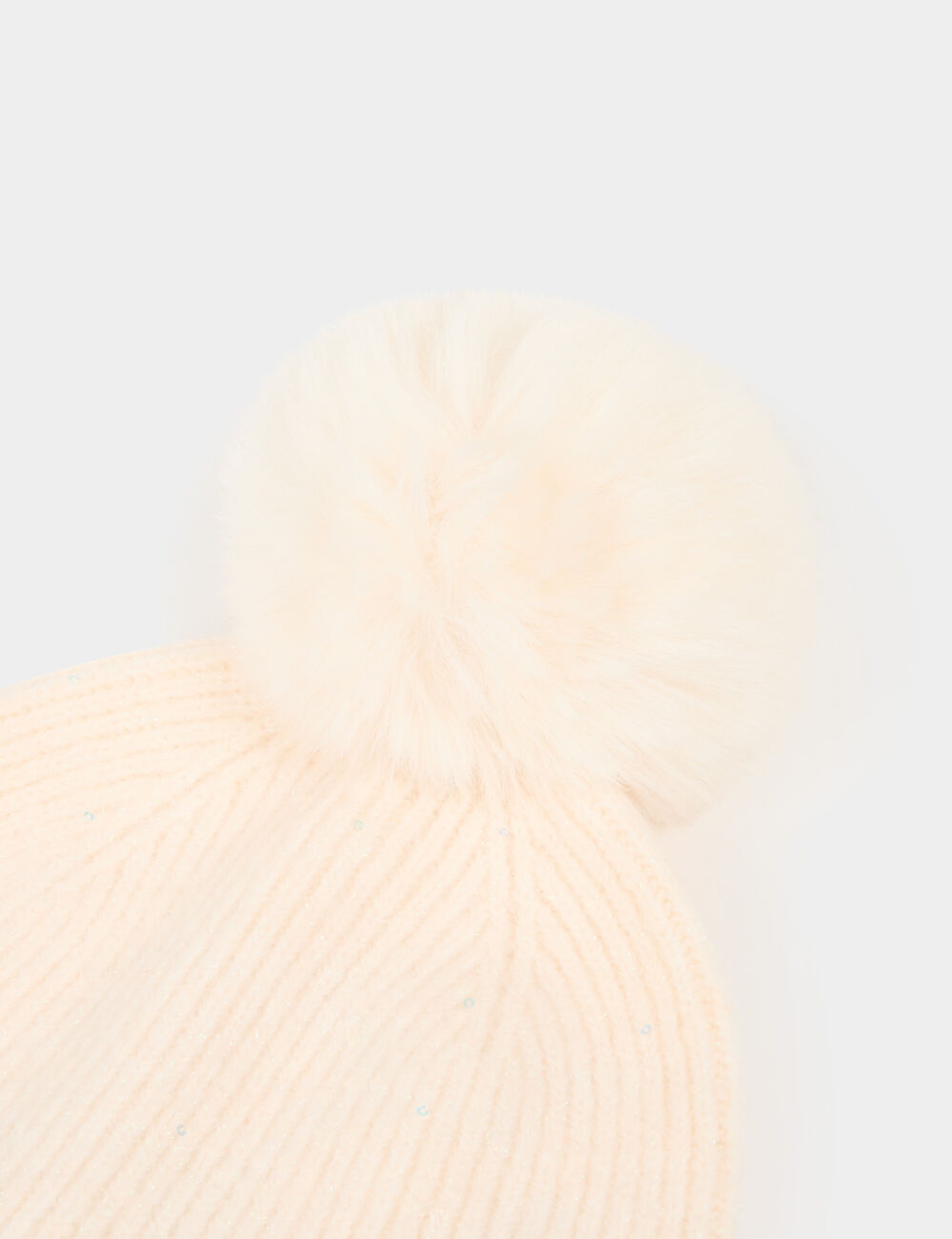 Bonnet fils m&eacute;tallis&eacute;s ivoire femme