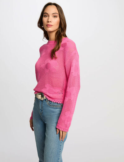 Pullover mit Rundhalsausschnitt rosa damen