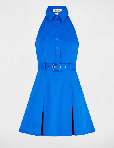 Kurzes, figurbetontes Kleid mit Falten elektrisch blau damen