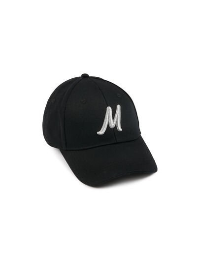 Kappe mit M-Stickerei schwarz damen