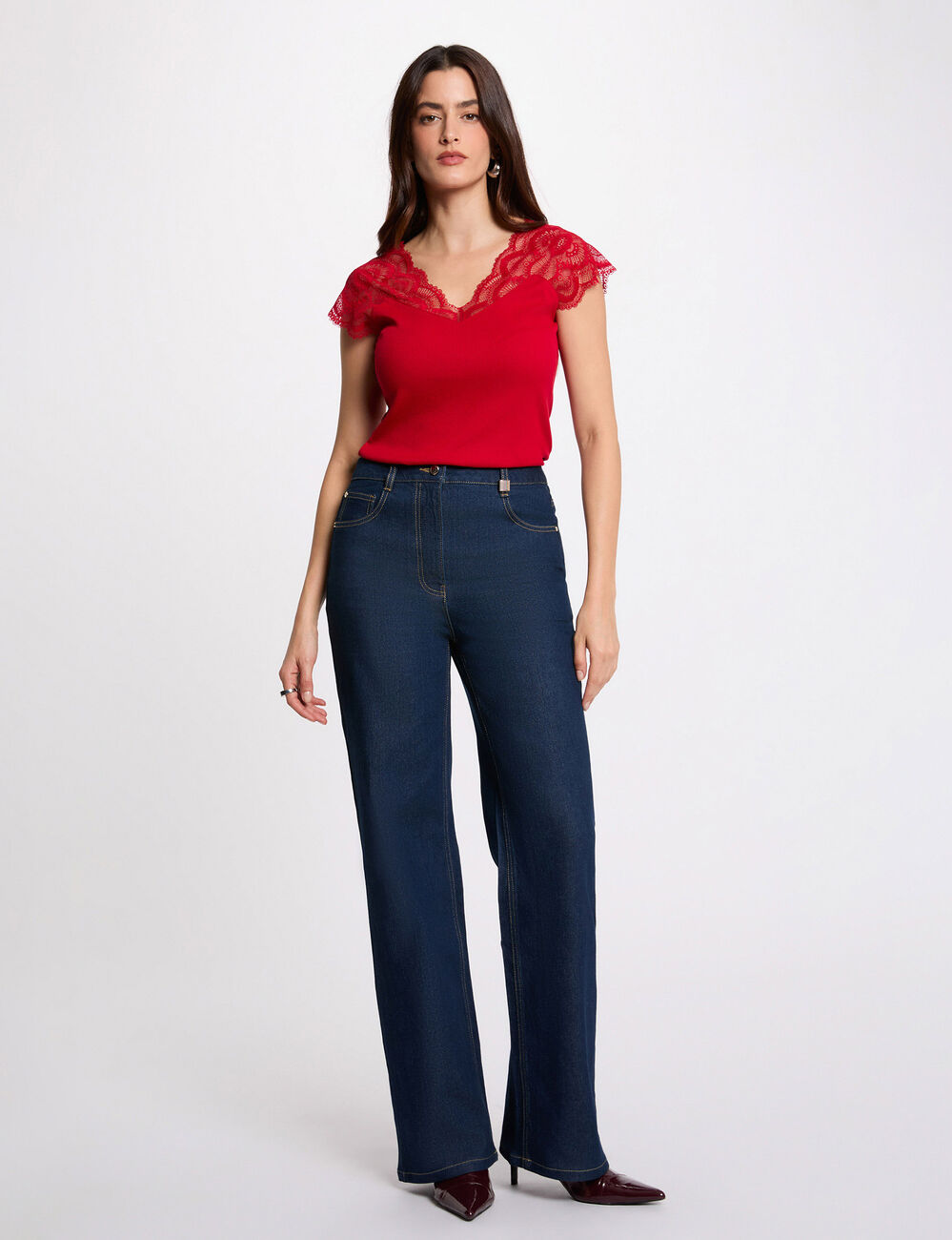 T-shirt manches courtes rouge femme