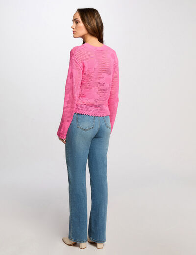 Pullover mit Rundhalsausschnitt rosa damen