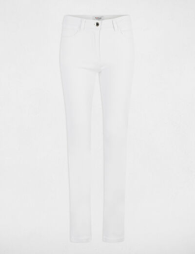 Pantalon droit blanc femme
