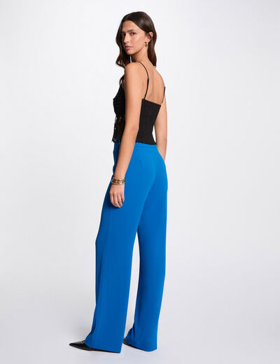 Hose weitem fliessendem Bein elektrisch blau damen
