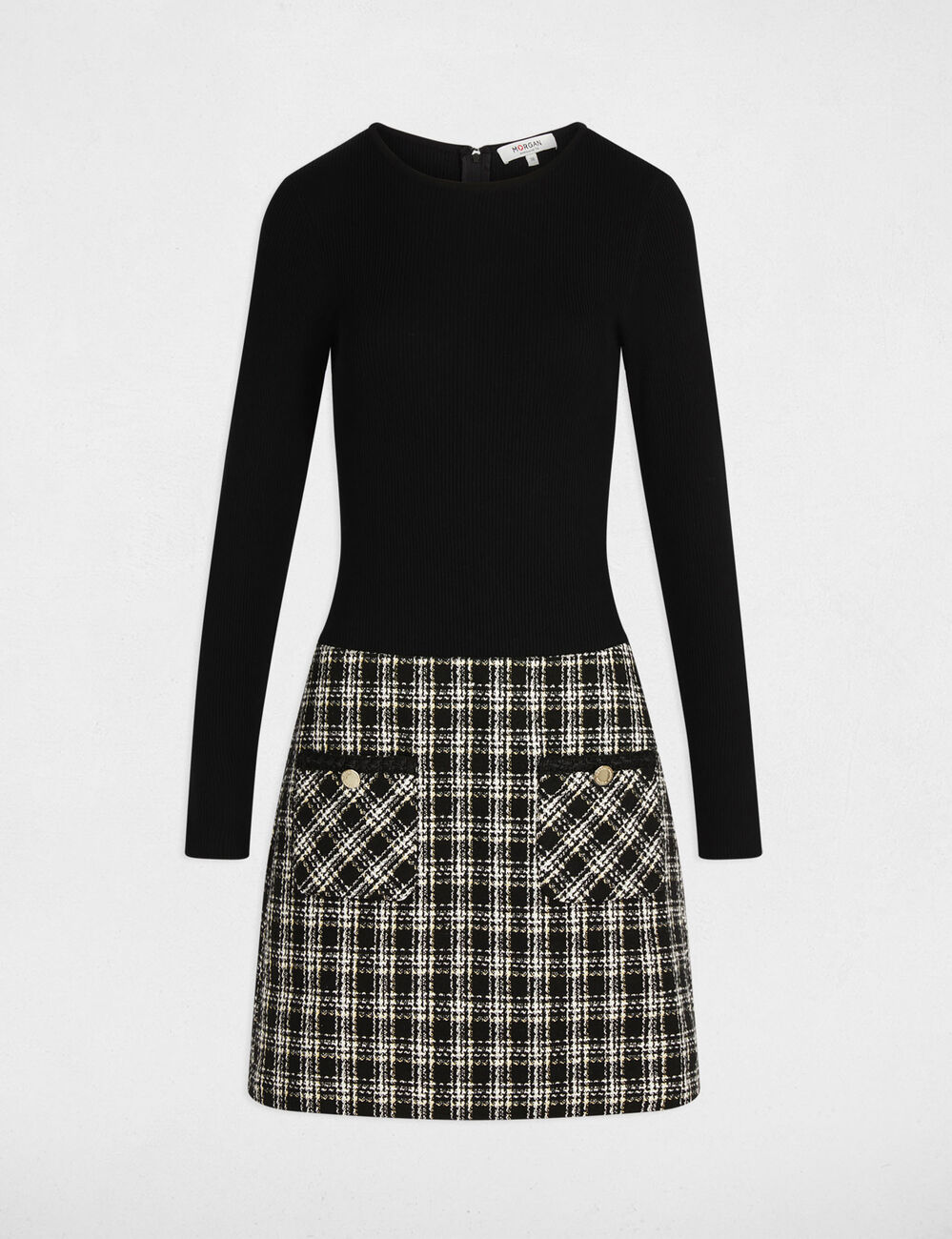 Robe courte ajust&eacute;e noir femme