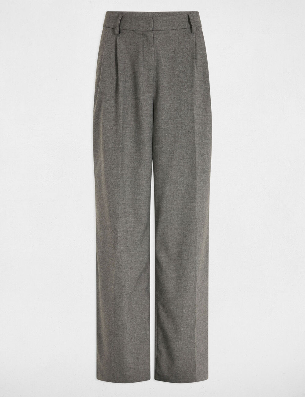 Weite Hose mit B&uuml;gelfalten gris clair damen