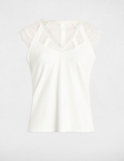 T-shirt manches courtes blanc femme