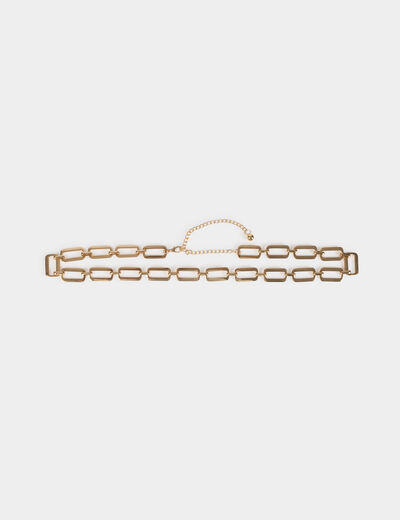 Ceinture chaîne jaune or femme