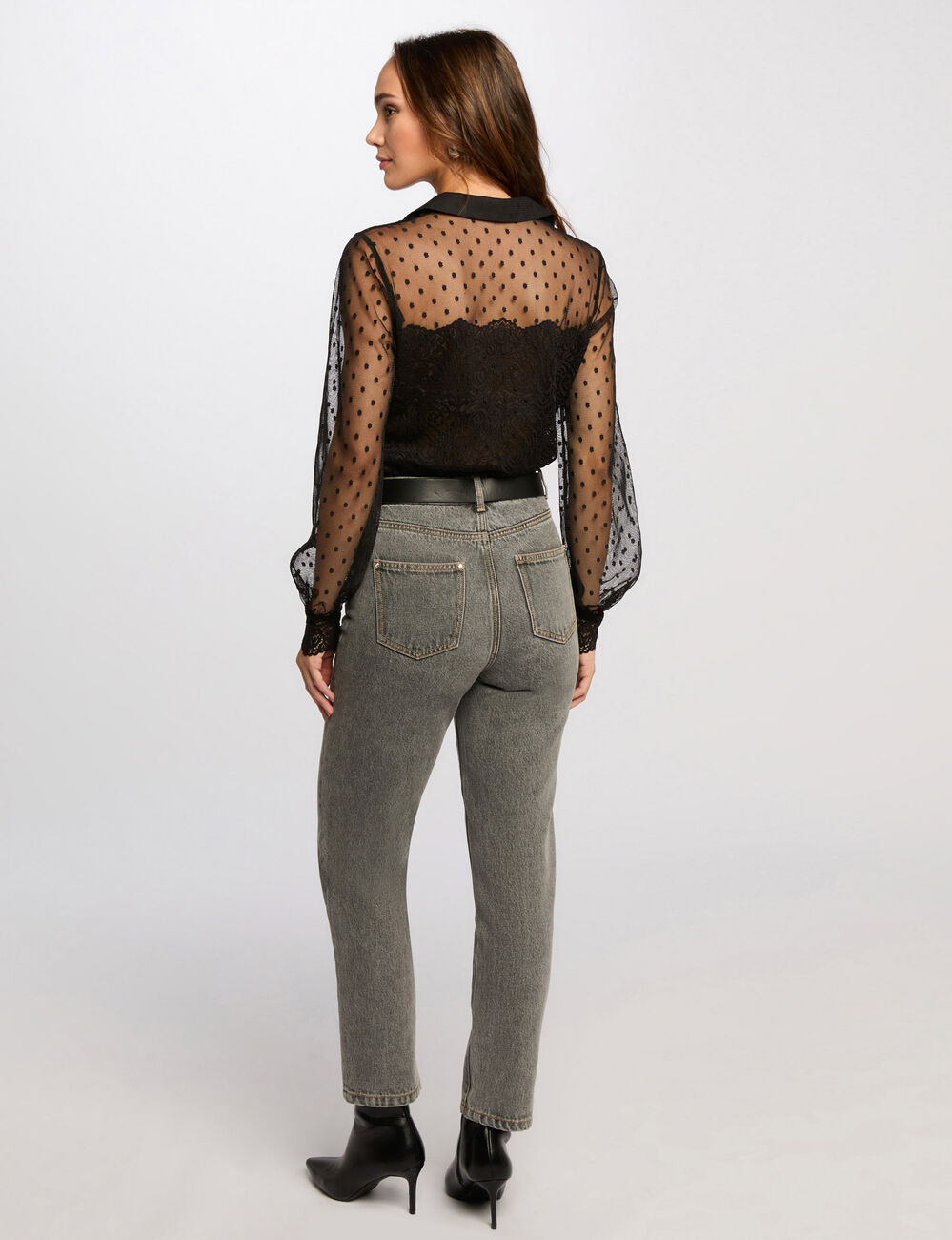 Langarmshirt schwarz damen