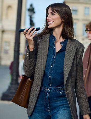 Gerade geschnittener Blazer mehrfarbig damen