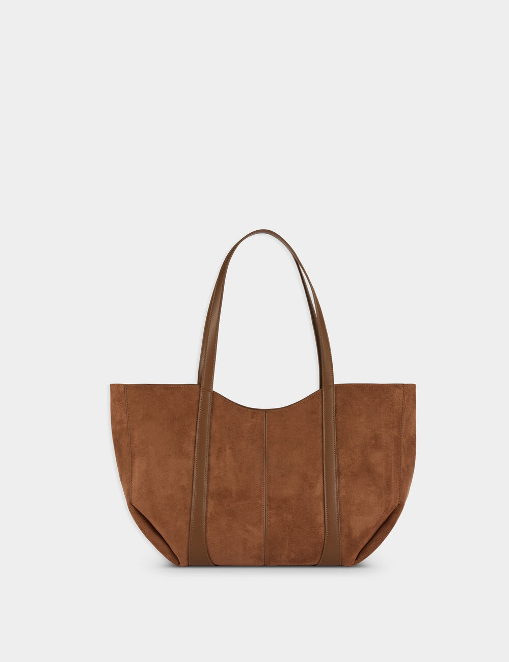 Shopper aus Wildlederoptik cognacbraun damen