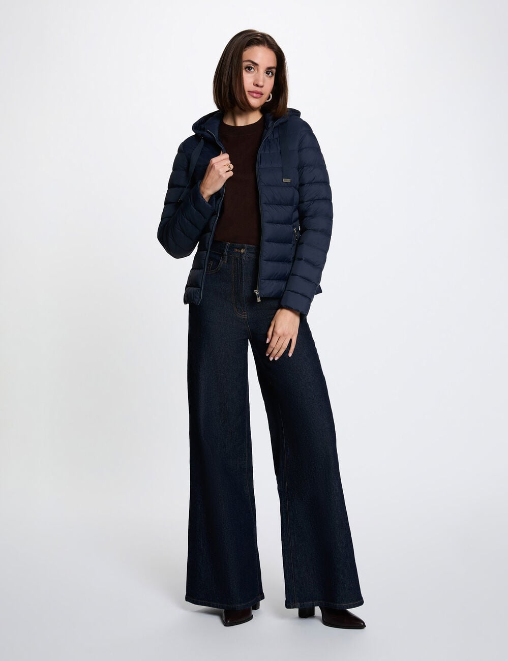 Steppjacke mit Stehkragen marineblau damen