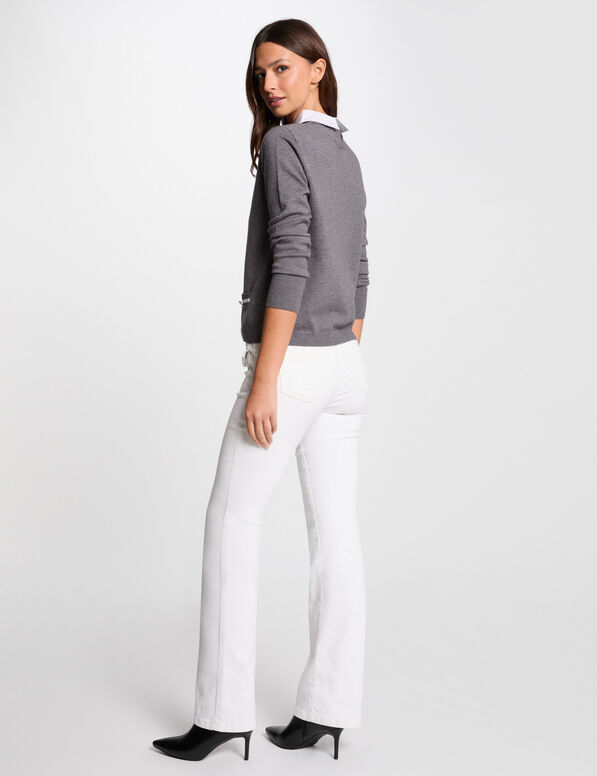 pullover mit hemdkragen gris clair damen Pullover mit Hemdkragen gris clair damen