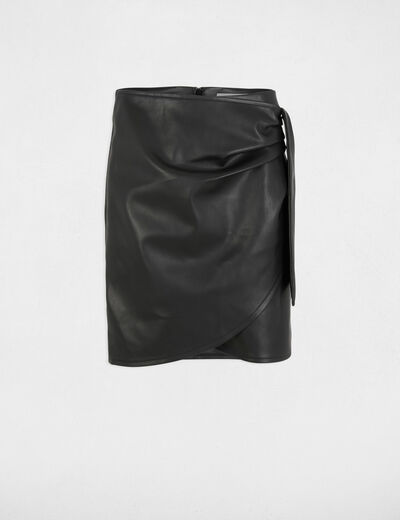 Jupe courte simili cuir noir femme