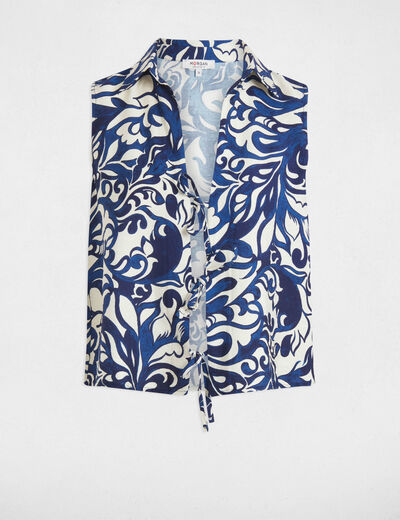 Chemise sans manches imprimée multicolore femme