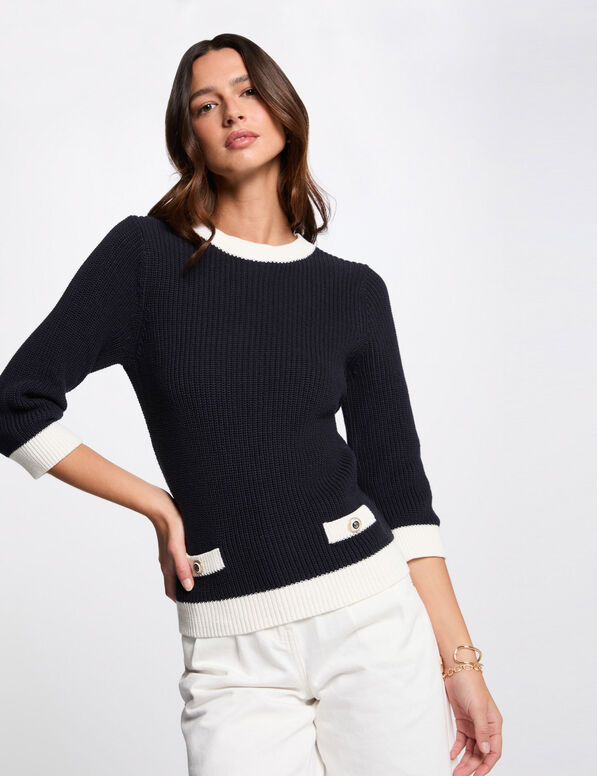 pull manches longues bleu marine femme Pull manches longues bleu marine femme