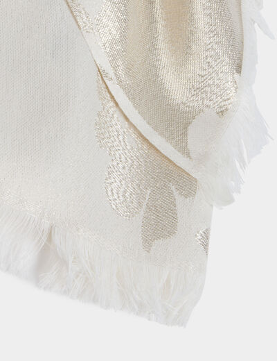 Foulard fils m&eacute;tallis&eacute;s ivoire femme