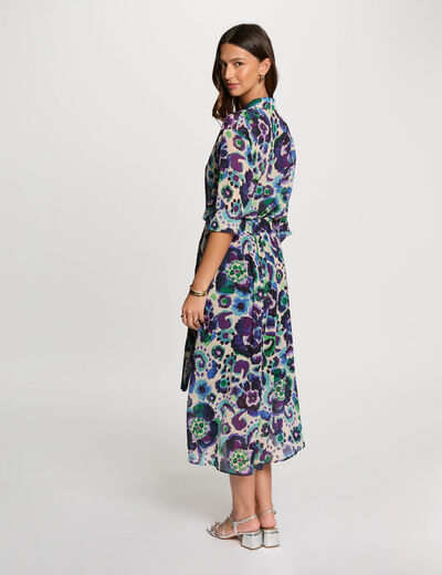 Chemise droite imprimée multicolore femme