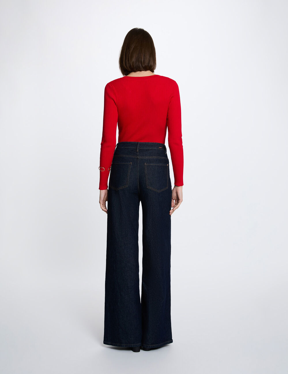 Pullover mit V-Ausschnitt rot damen