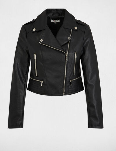 Gerader Blouson mit Reverskragen schwarz damen