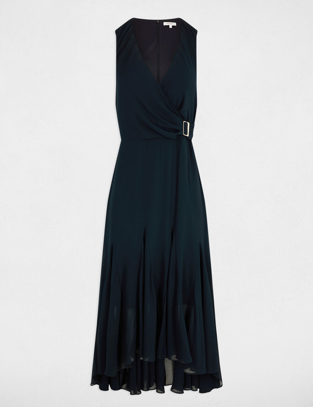 Fließendes Midikleid marineblau damen
