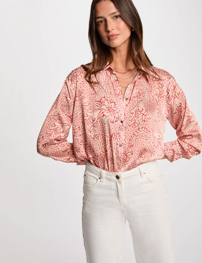 Chemise manches longues multicolore femme