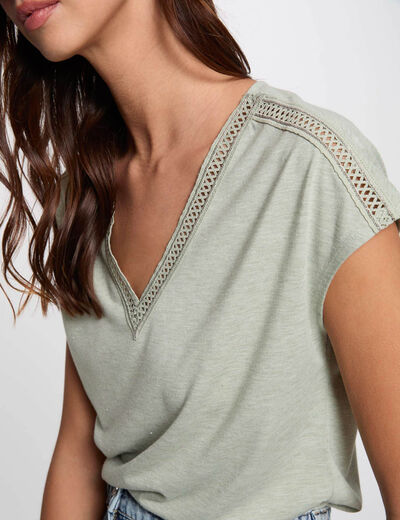 T-shirt manches courtes vert clair femme