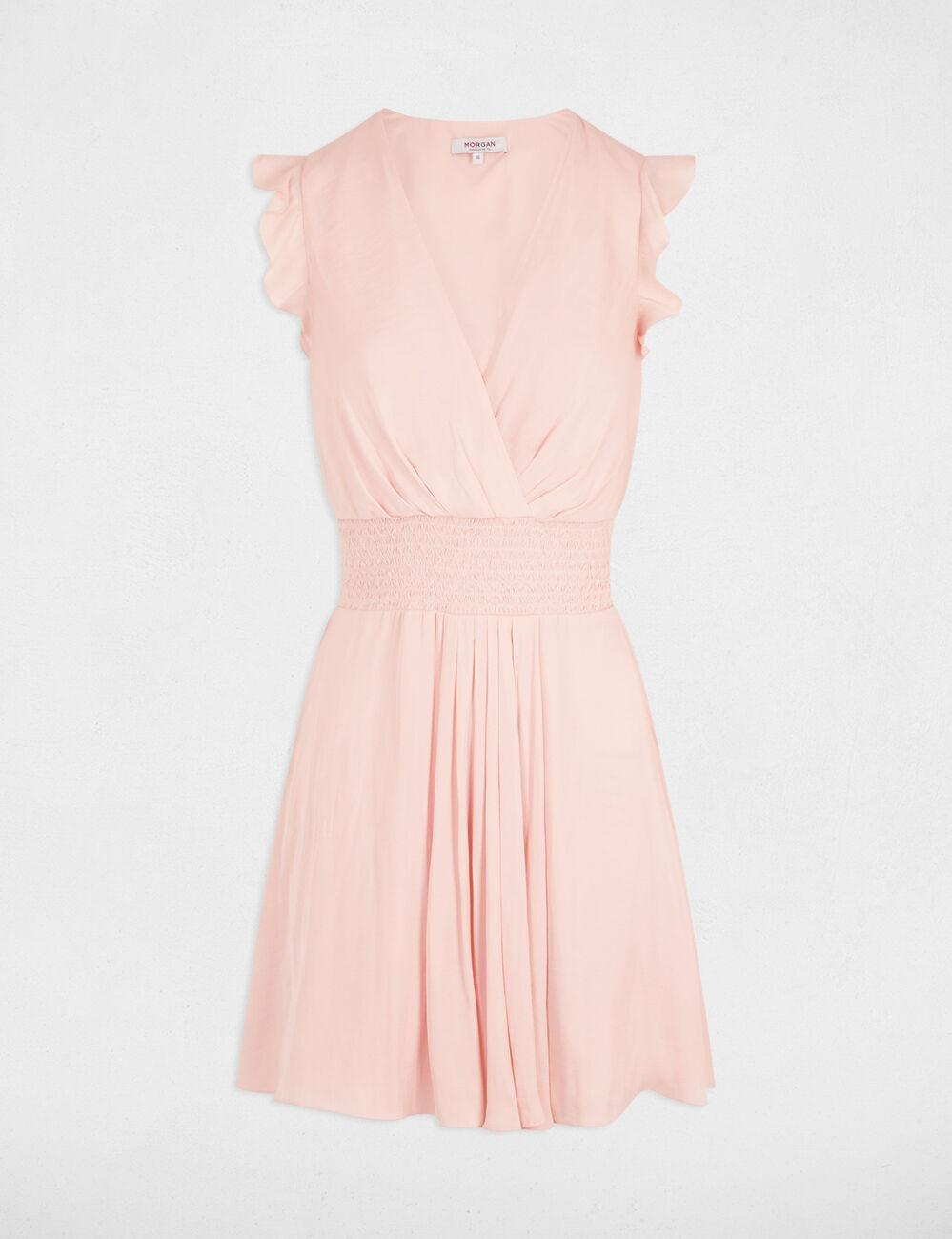 Kurzes, fließendes Kleid hellrosa damen